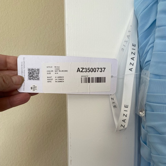 Azazie Brityn, sky Blue, size A14 - Picture 2 of 5